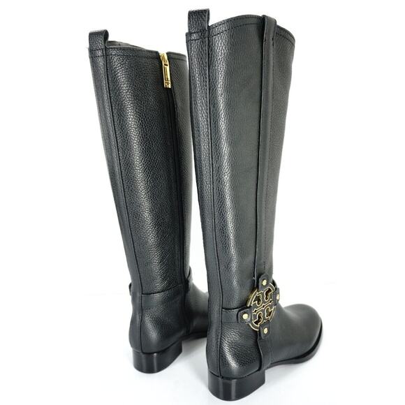 Tory Burch Logo Buckle Amanda Tall Leather Riding Knee High Boots SZ 5 New $495 - Picture 10 of 10